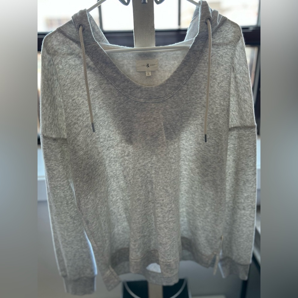 Women’s Lou & Grey French terry gray hooded sweatshirt size large